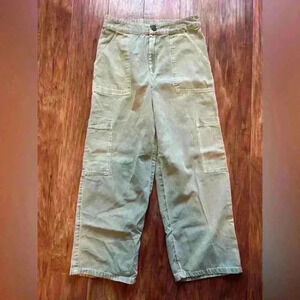 Girl’s Size Large Olive Green Cargo Pants With Pockets Play Summer Fall School